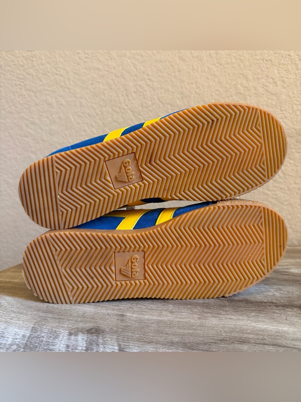 Gola Elan Sneakers Blue Suede Upper and Yellow Leather Overlays - Picture 8 of 10